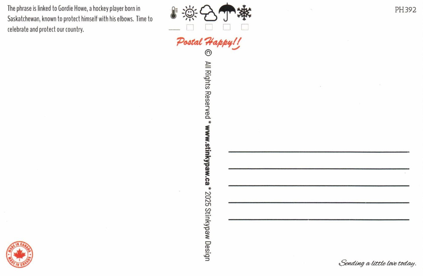 "Elbows Up" Postcard