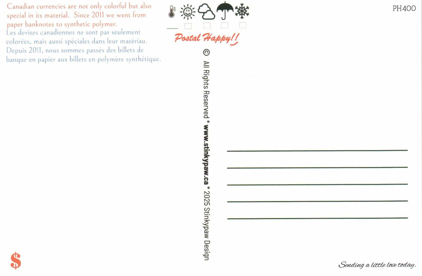 Canadian Money Postcard