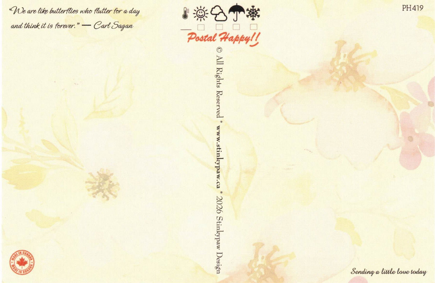 Butterfly Stamps Postcard