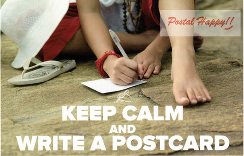 "Keep Calm & Write A Postcard" Postcard