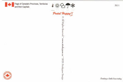 Flags of Canada's Provinces, Territories and their Capitals Postcard