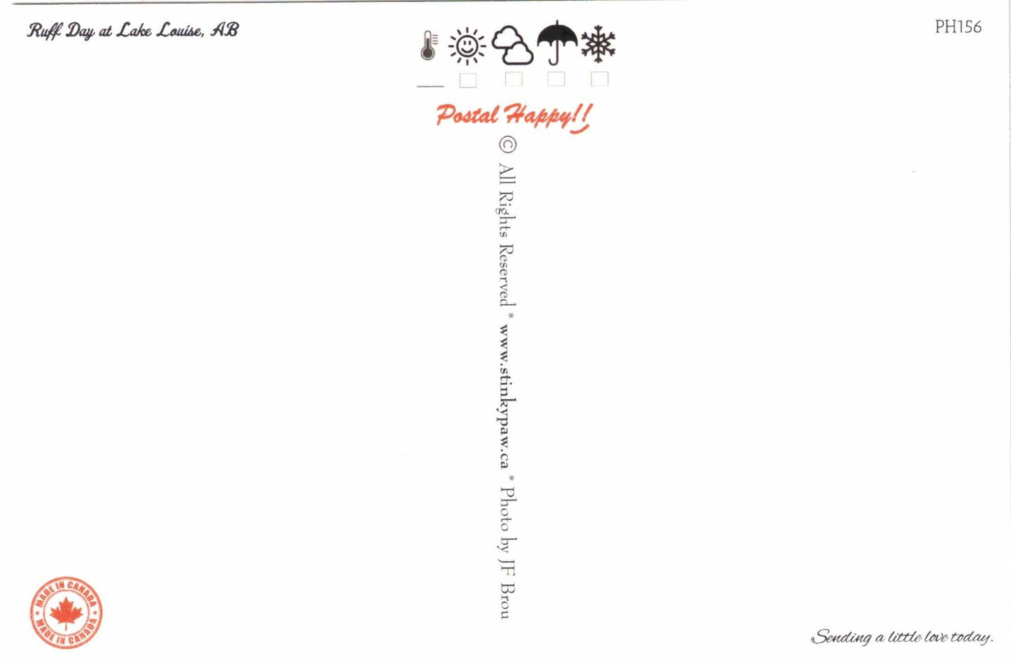 Ruff Day at Lake Louise Postcard