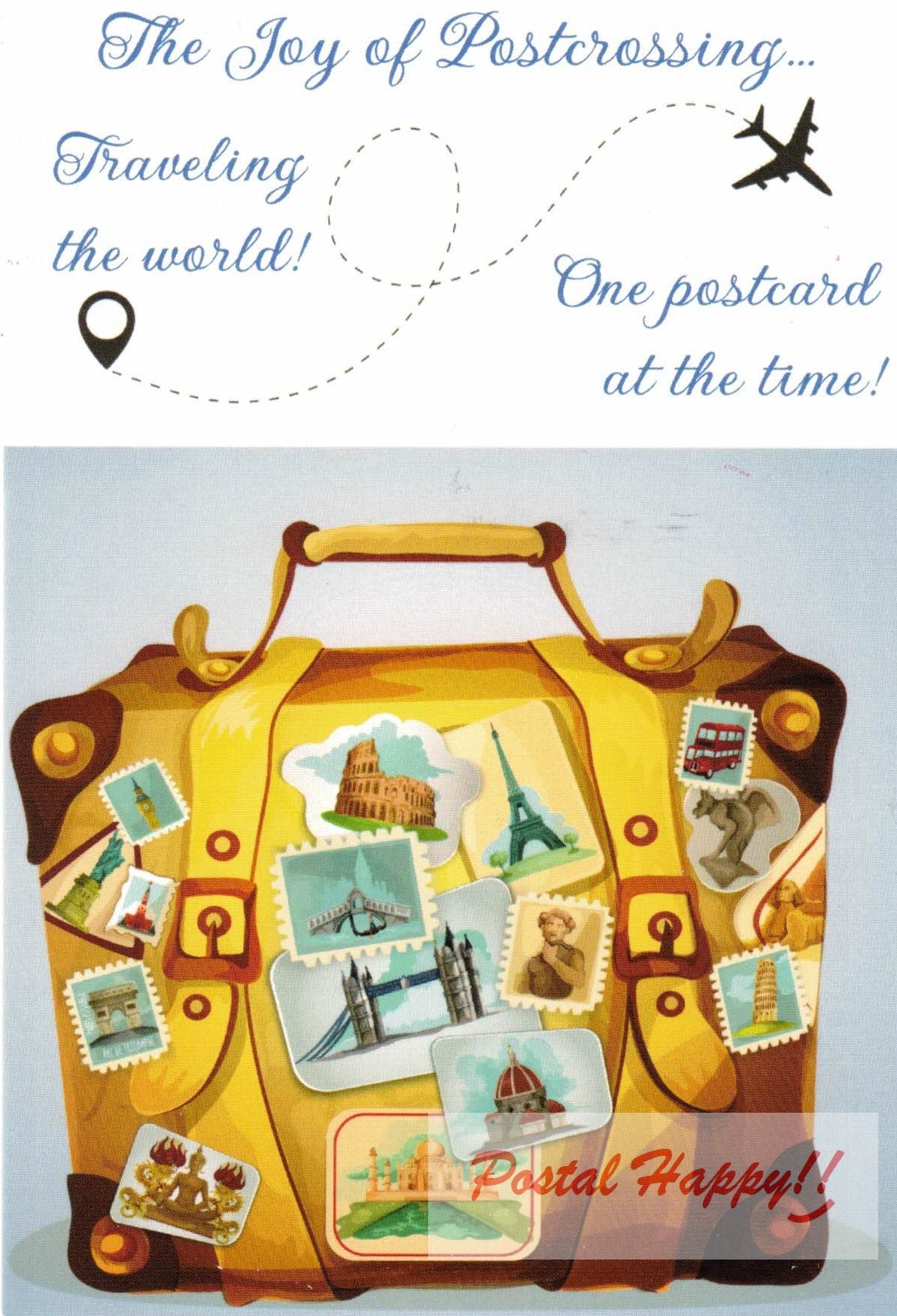 The Joy of Postcrossing Postcard