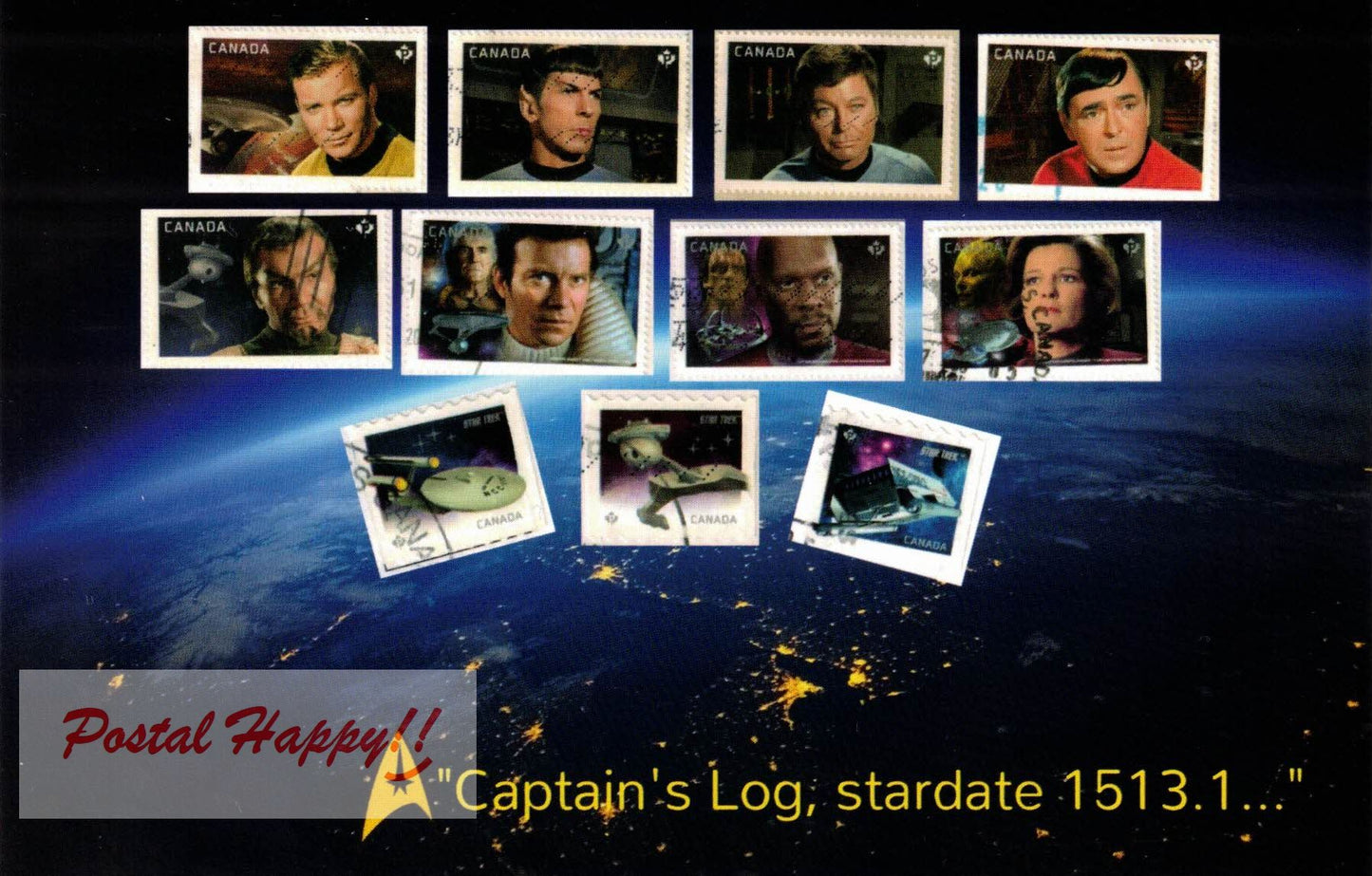 Star Trek Stamps Collage Postcard
