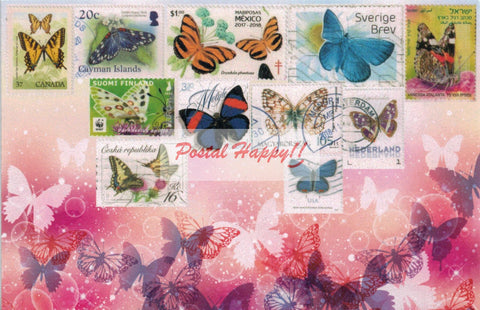 Butterfly Stamps Postcard