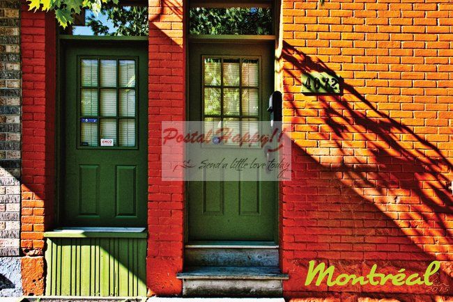 Montréal Green Doors Postcard