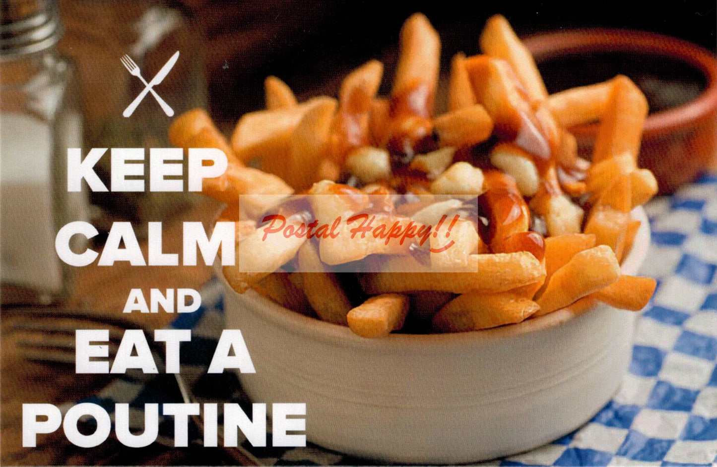 "Keep Calm & Eat a Poutine" 3.0 Postcard