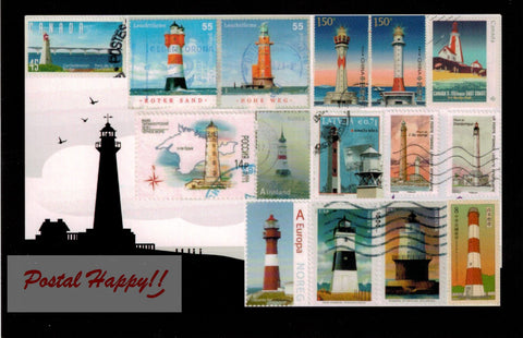 Lighthouse Stamps Postcard