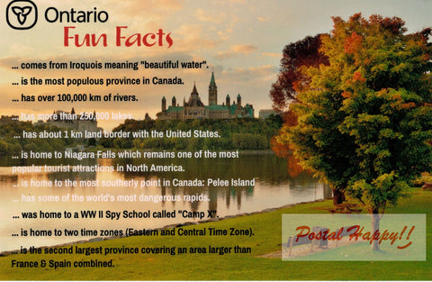 Ontario Fun Facts Postcard